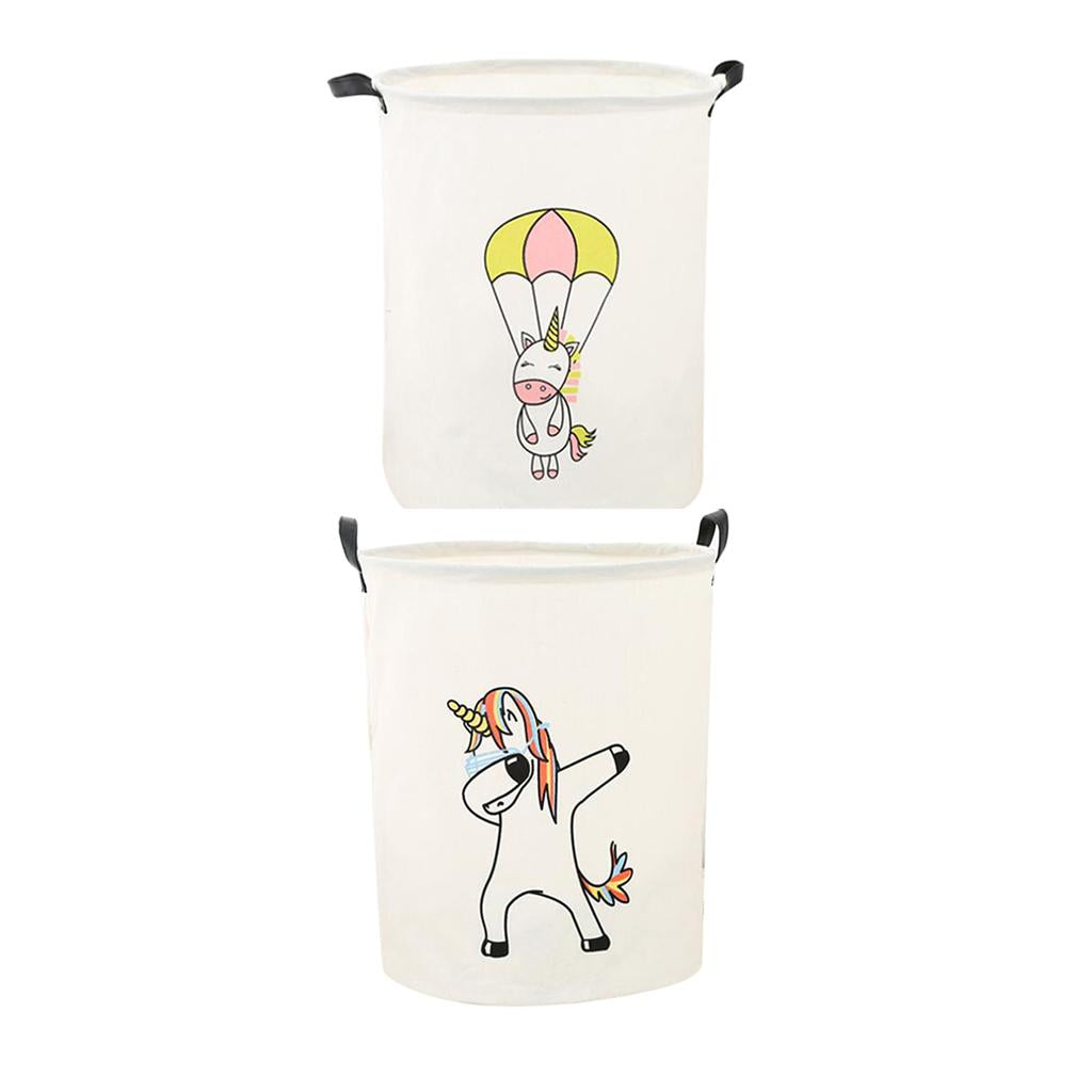 2pcs Children Room Toys Storage Basket Hamper Organizer Unicorn