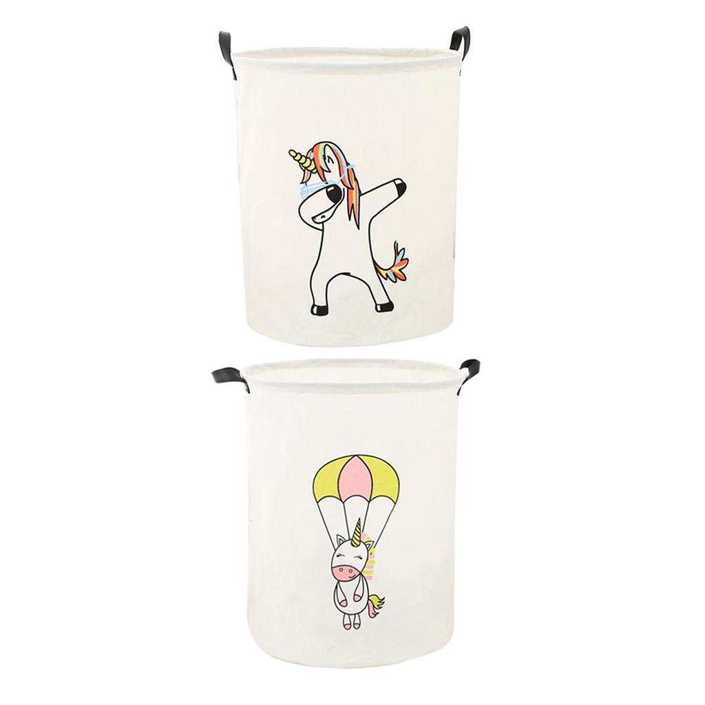2pcs Children Room Toys Storage Basket Hamper Organizer Unicorn
