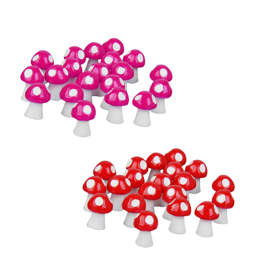 40pcs Miniature Dollhouse Bonsai Fairy Garden Landscape Mushroom Decor