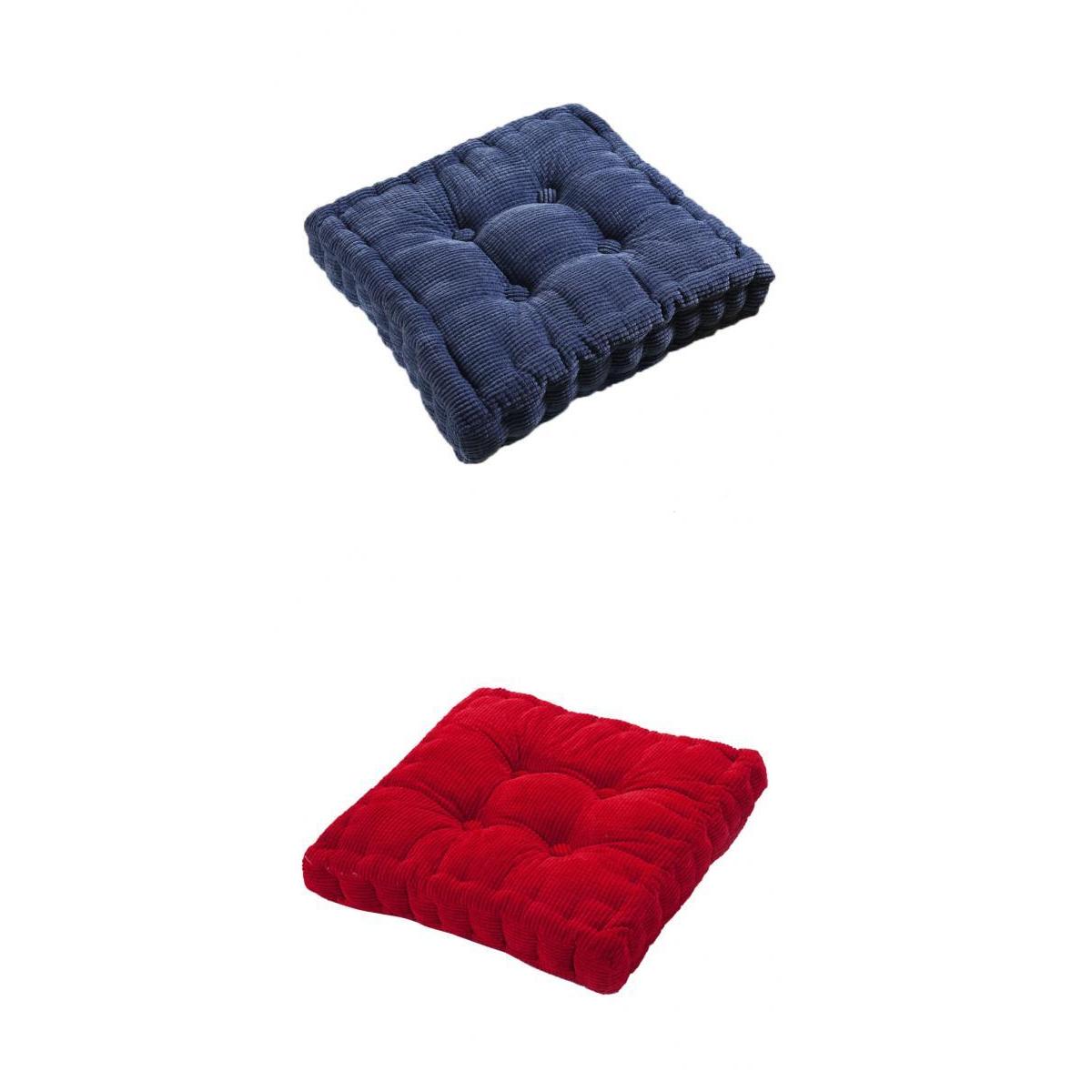 2Pcs Home Car Sofa Office Square Seat Chair Cozy Cushion Pad Blue and Red