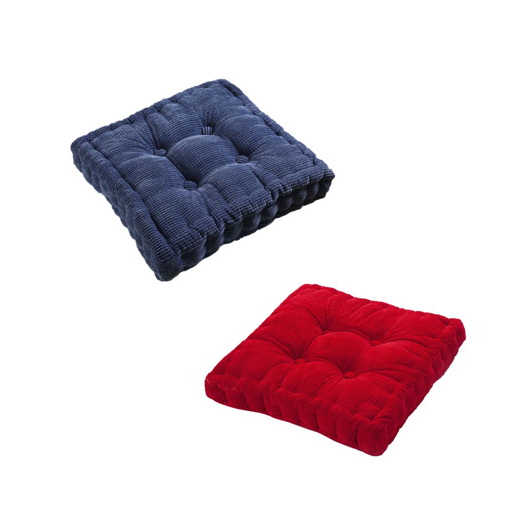 2Pcs Home Car Sofa Office Square Seat Chair Cozy Cushion Pad Blue and Red
