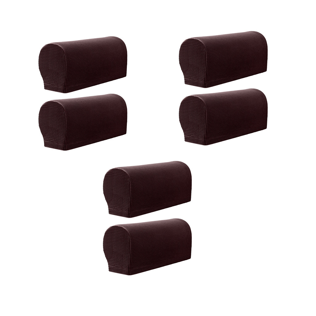 3Pair Nonslip Stretch Furniture Sofa Armrest Cover Protector Chocolate
