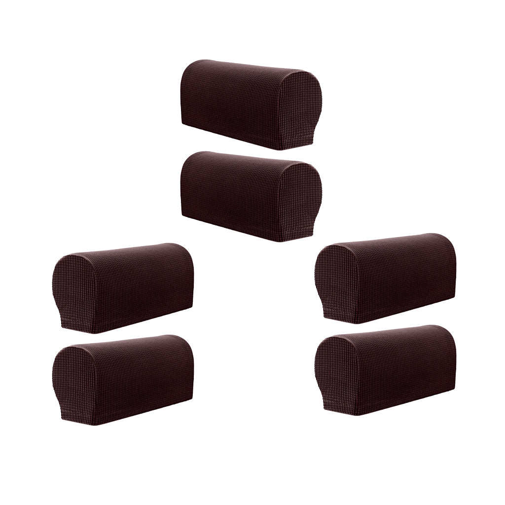 3Pair Nonslip Stretch Furniture Sofa Armrest Cover Protector Chocolate