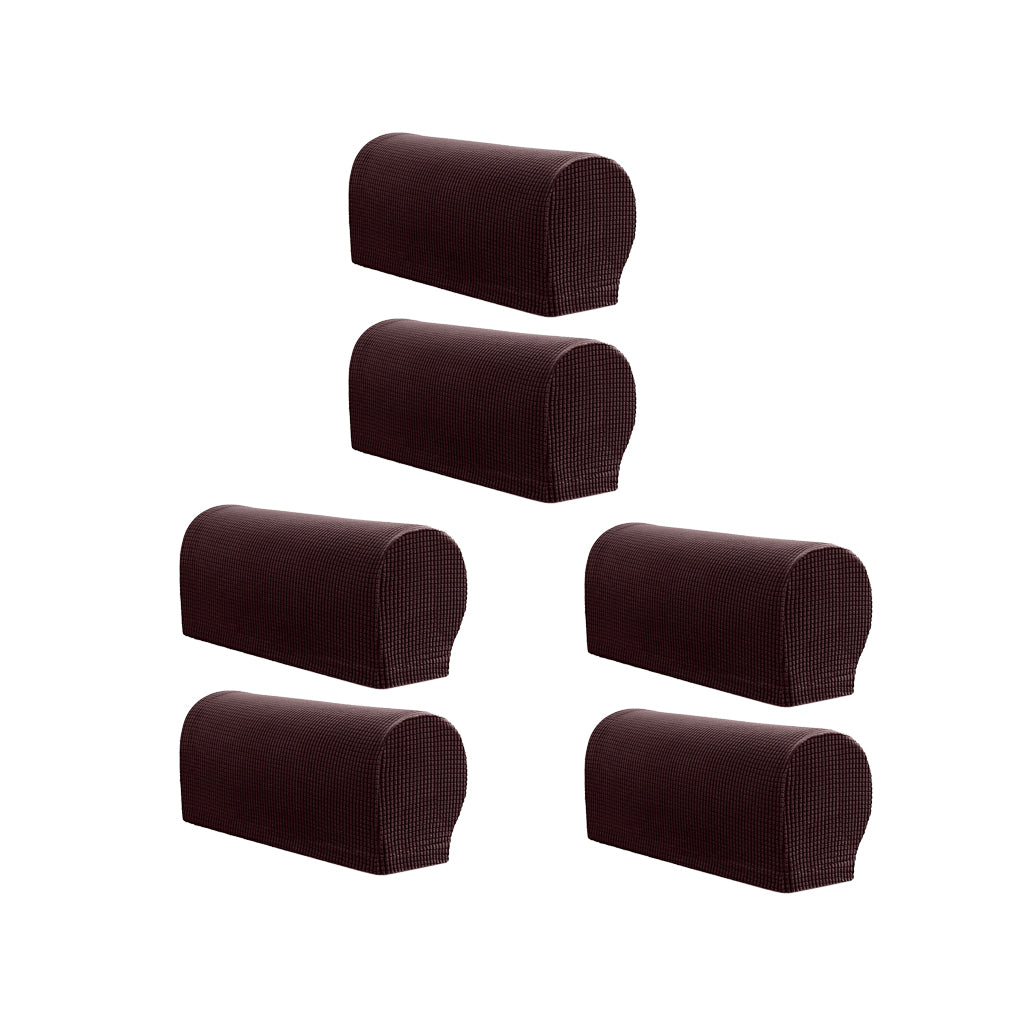 3Pair Nonslip Stretch Furniture Sofa Armrest Cover Protector Chocolate