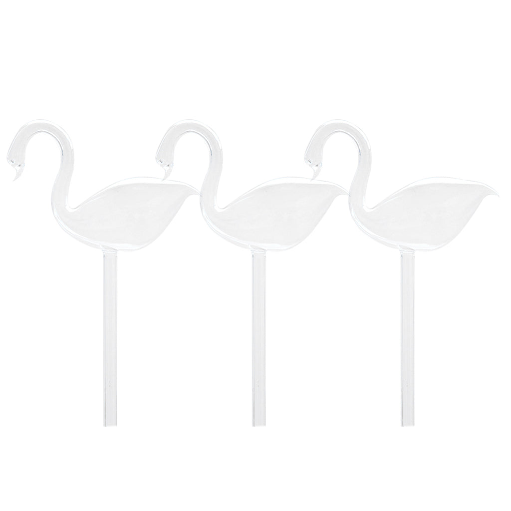 3 Piece Automatic Swan Shape Glass Watering Device for Garden Flower Plant