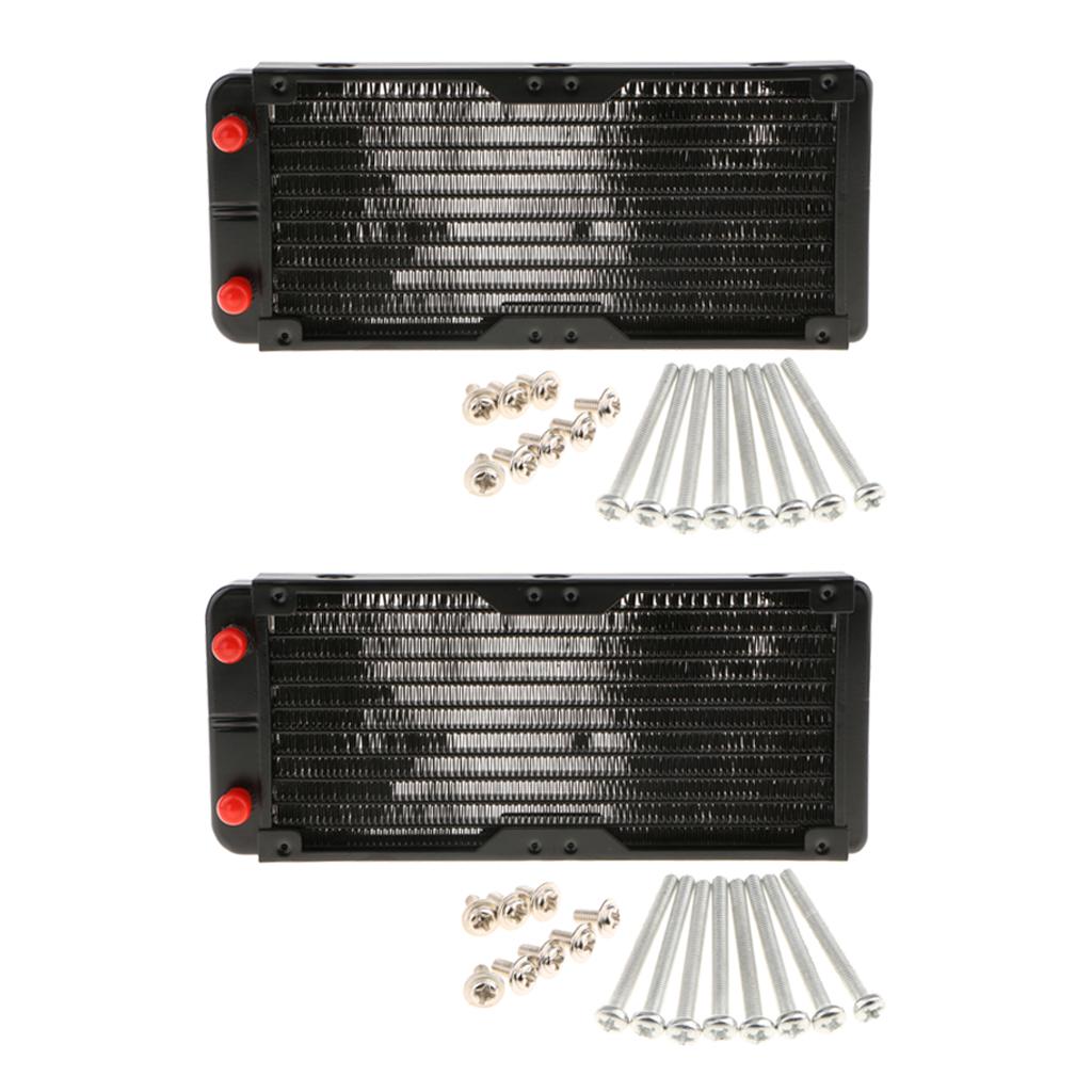 2Packs Alloy Computer Radiator 240mm 10 Pipes Water Cooling for CPU Heatsink