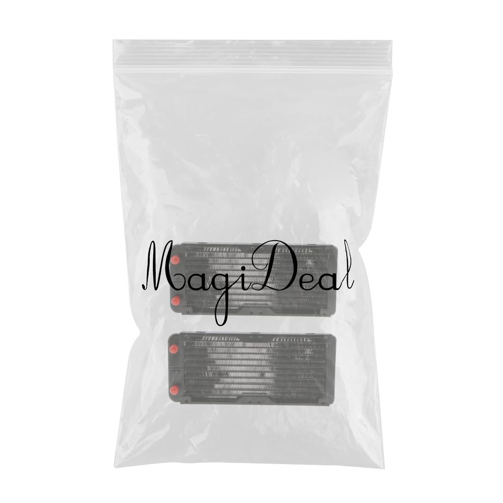 2Packs Alloy Computer Radiator 240mm 10 Pipes Water Cooling for CPU Heatsink