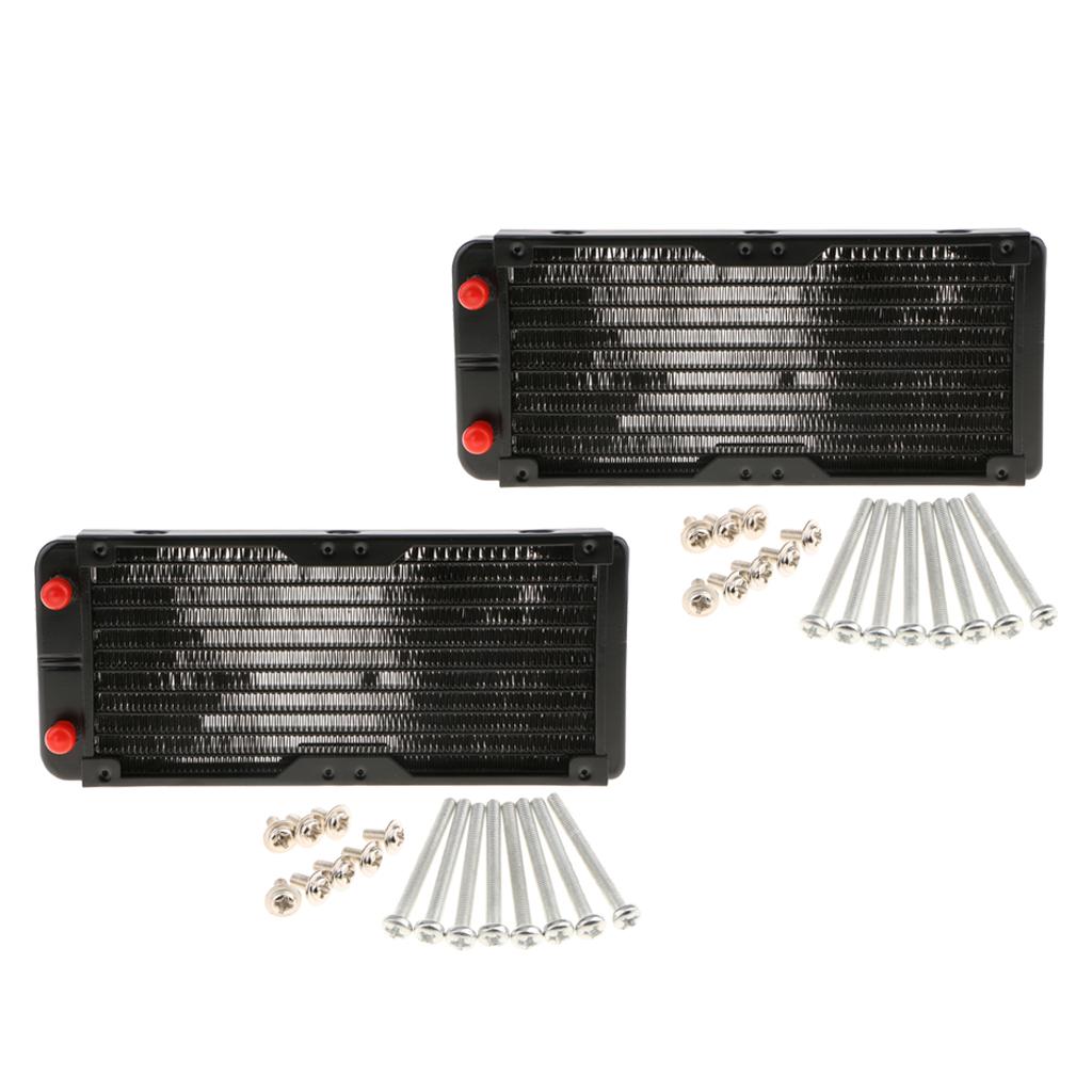 2Packs Alloy Computer Radiator 240mm 10 Pipes Water Cooling for CPU Heatsink