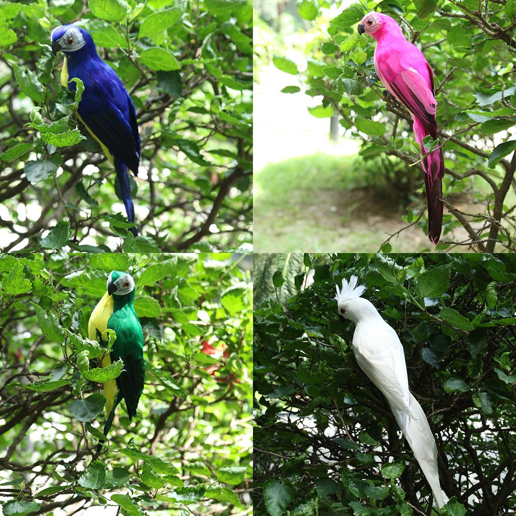 4 Pieces Realistic Macaw Parrot Artificial Feather Bird Animal Ornament Toy