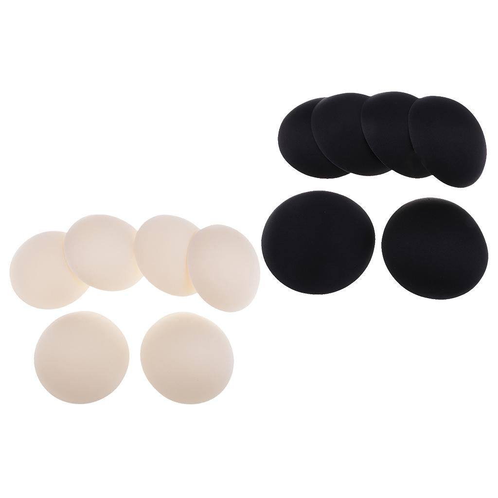6 Pairs Removable Bikini Inserts Bra Pad Swimsuit Inserts Sponge Black Beige
