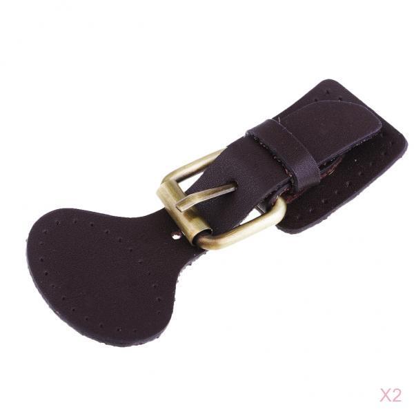 2 Sets Sew on Leather Magnetic Snap Buckles Sewing Fasteners for Bag Brown