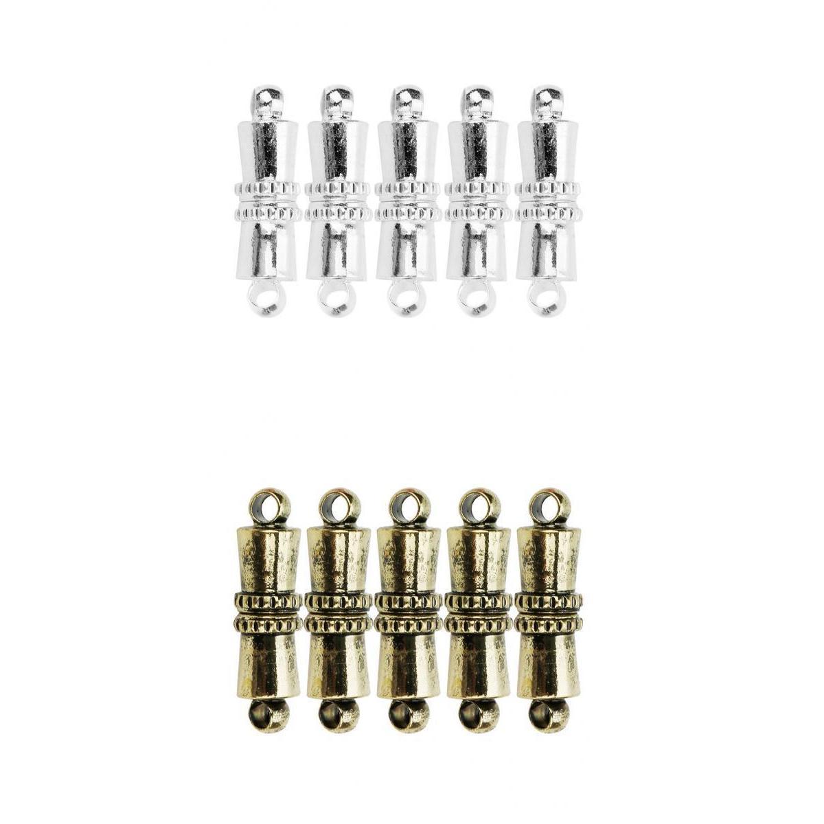10 Pieces Brass Magnetic Clasps Connector for Jewelry Making Silver Bronze