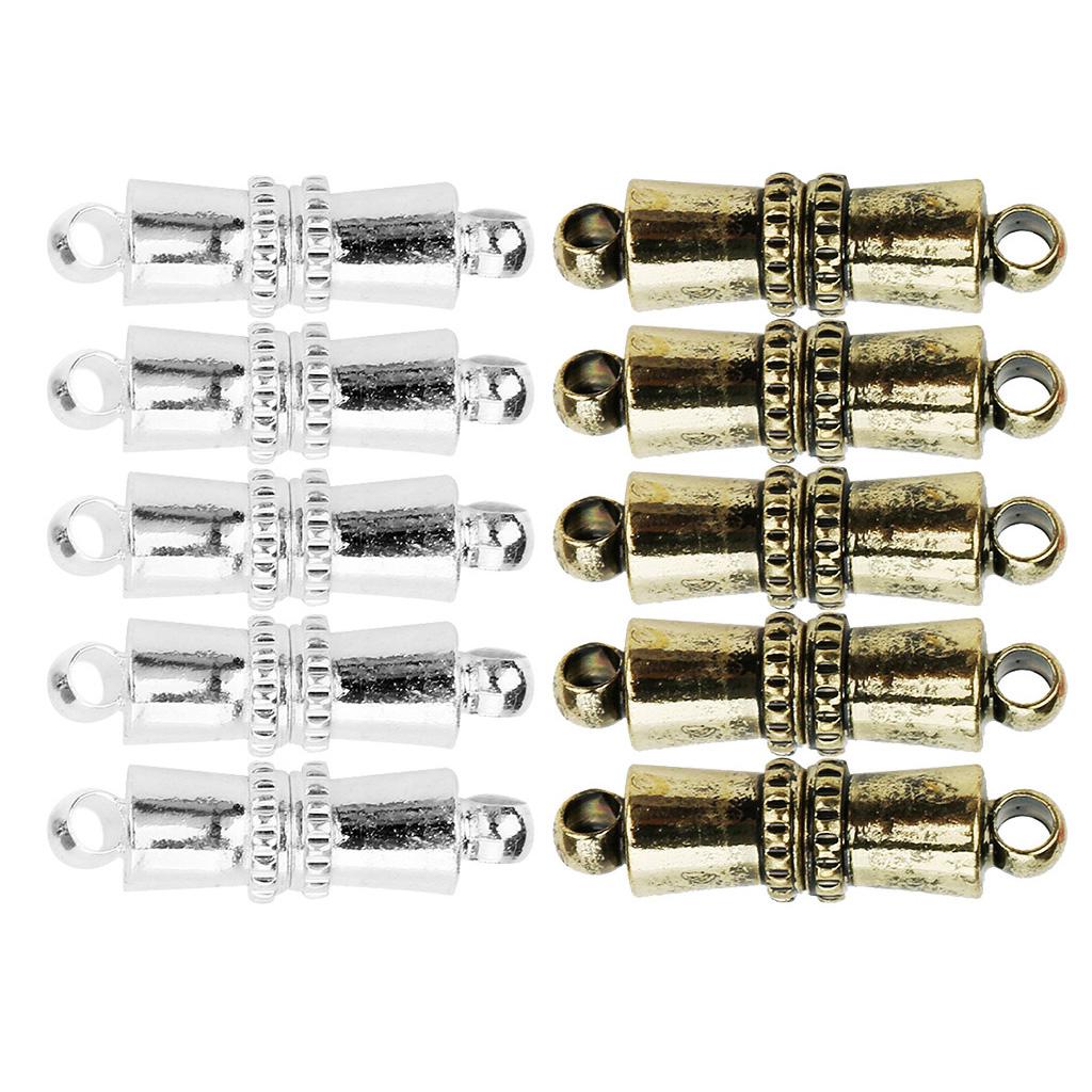 10 Pieces Brass Magnetic Clasps Connector for Jewelry Making Silver Bronze