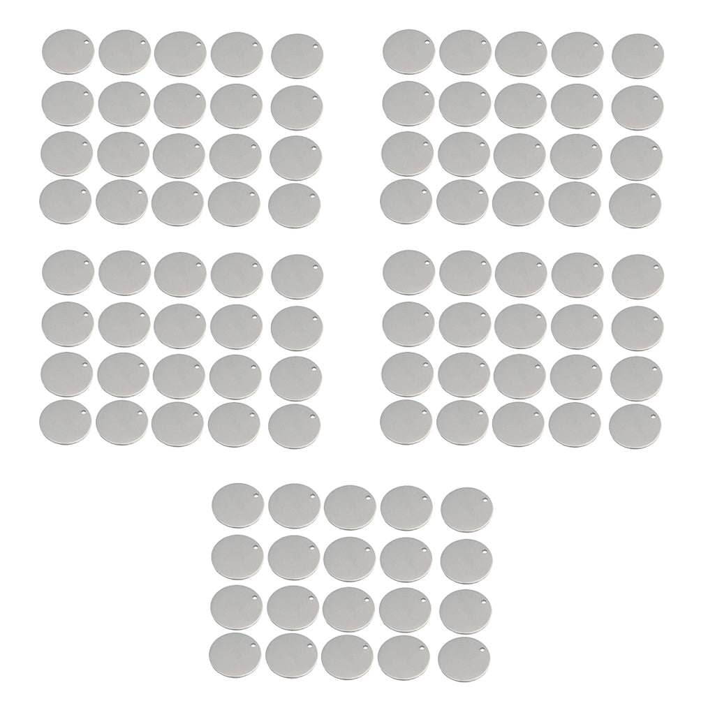 100 Pieces Metal Flat Round Circle Blank Coin Stamping Charms Tag Pendants