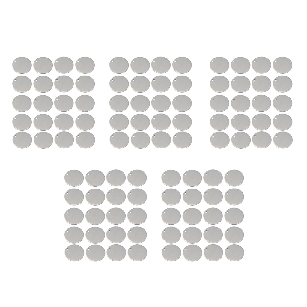 100 Pieces Metal Flat Round Circle Blank Coin Stamping Charms Tag Pendants