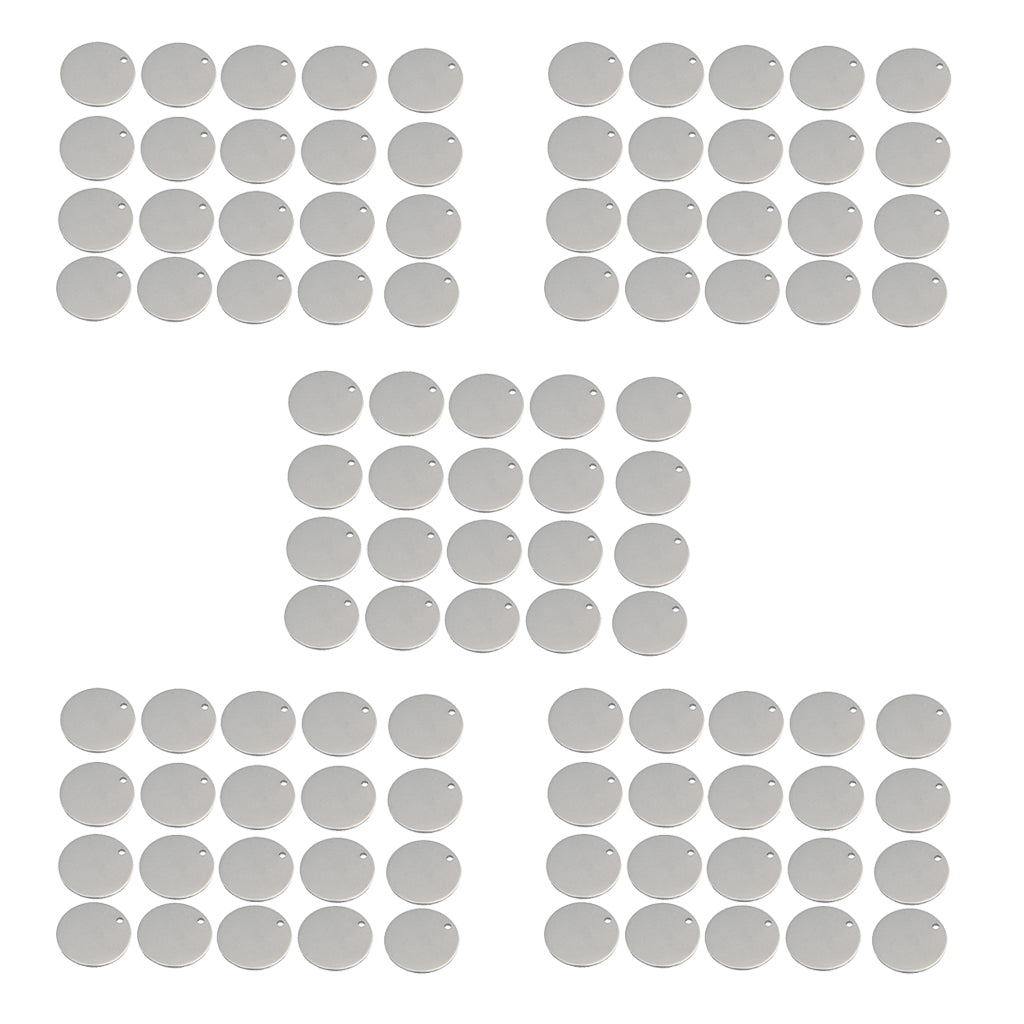 100 Pieces Metal Flat Round Circle Blank Coin Stamping Charms Tag Pendants