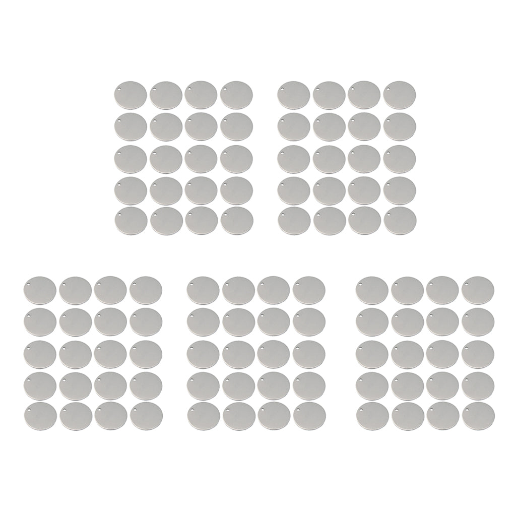 100 Pieces Metal Flat Round Circle Blank Coin Stamping Charms Tag Pendants