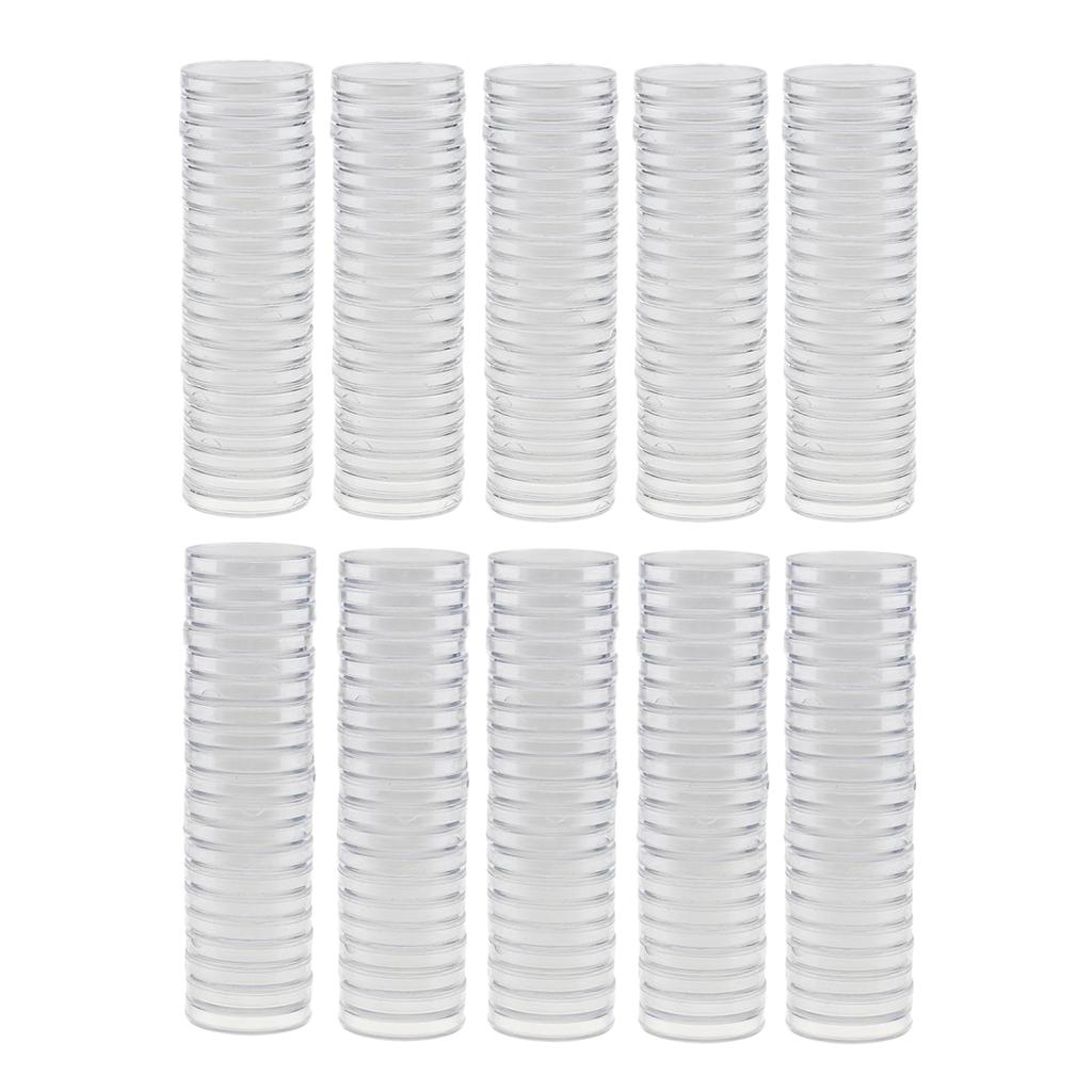 200pcs Round Plastic Coin Capsules Container Storage Holder Case 30/38mm
