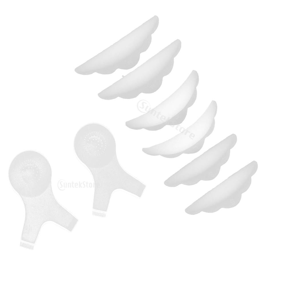2x Eyelash Lift Perming Y Shape Brush & 6pcs Eyelash Extension Perming Pads