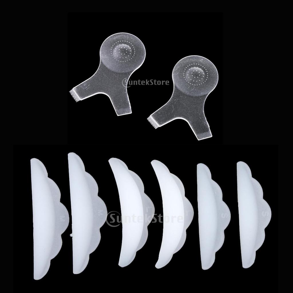 2x Eyelash Lift Perming Y Shape Brush & 6pcs Eyelash Extension Perming Pads