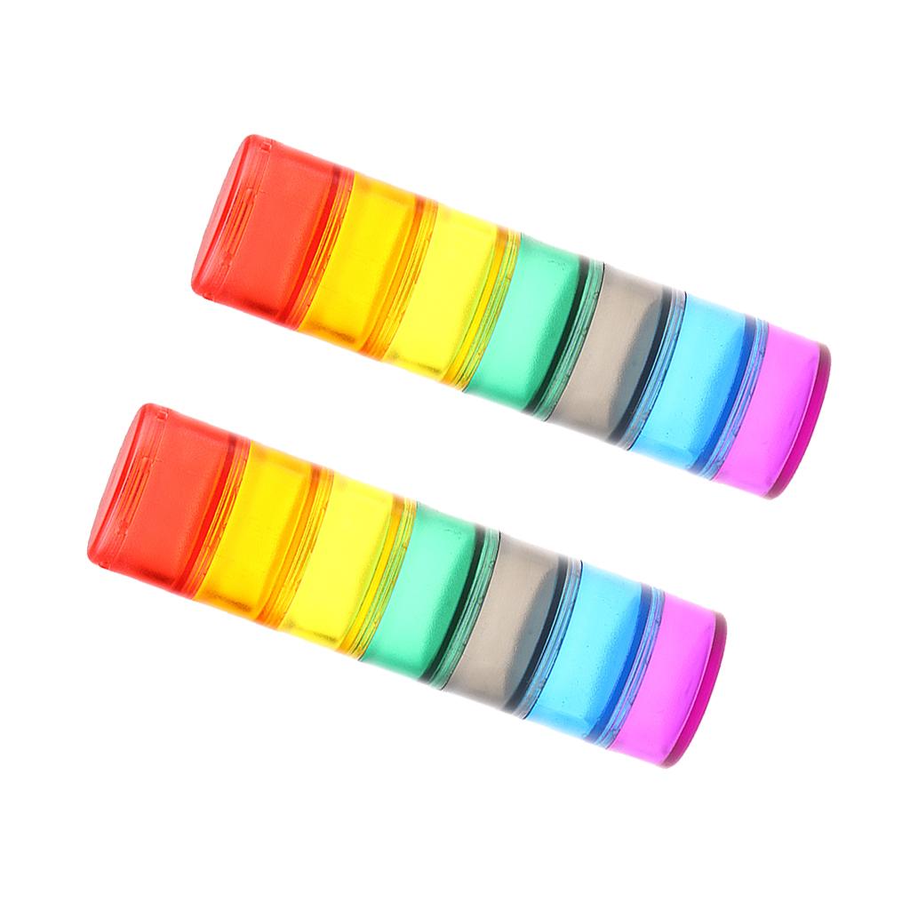 2 Pcs 7 Day Weekly Medicine Tablet Pill Box Organizer Stackable Container