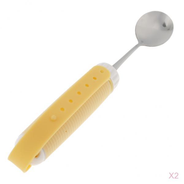 2 Piece Rotating Utensil Eating Aids Spoon Non-Slip for the Elder Disability