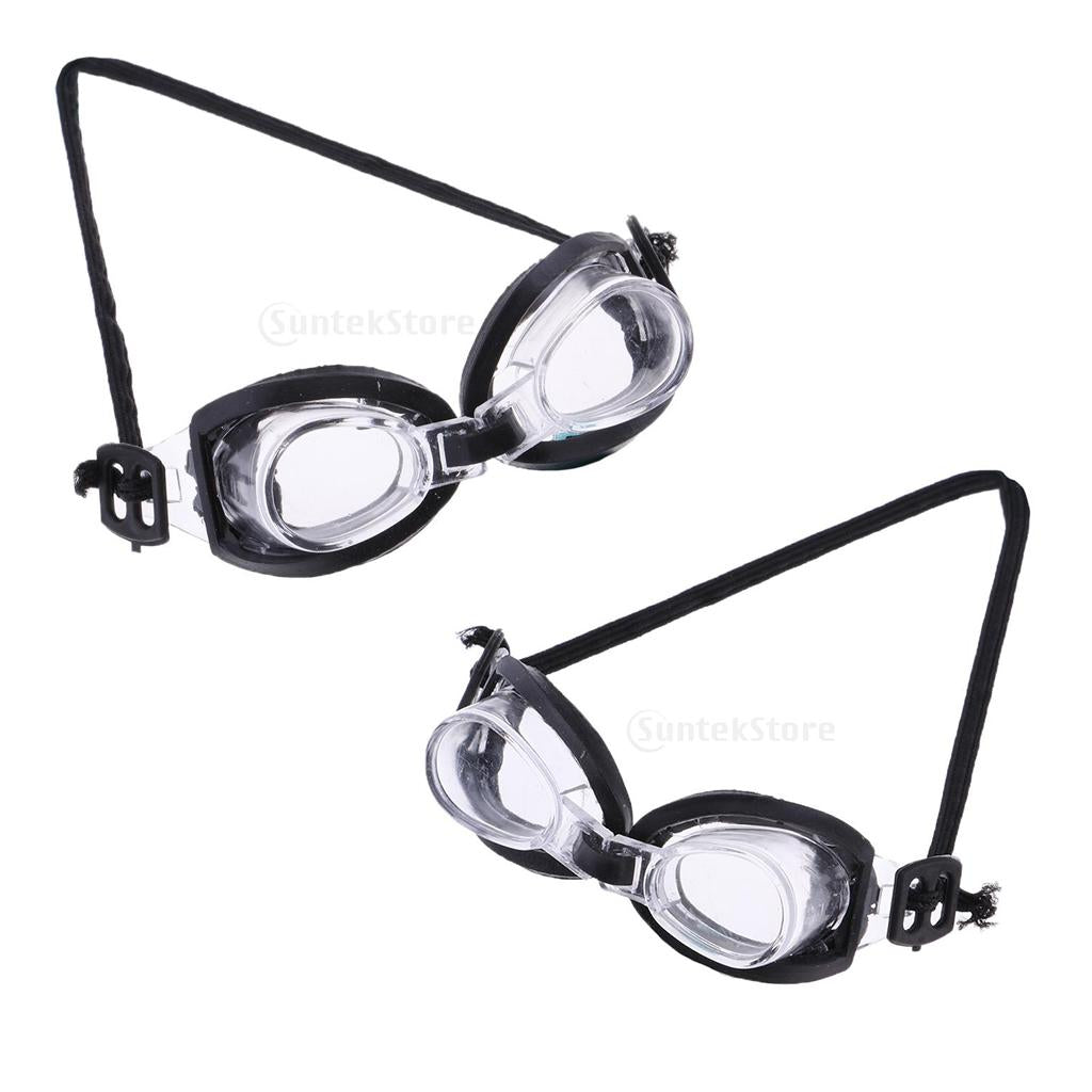 2pcs 1/6 Beach Swimming Goggles Transparent Black Side for Blythe Doll Accs