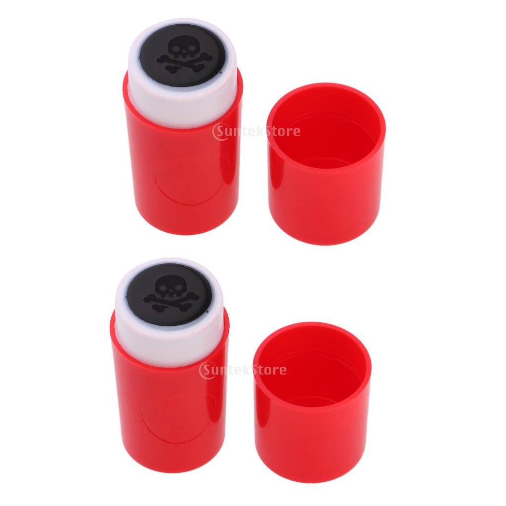 2pcs Colorfast Quick-dry Golf Ball Stamper Marker Impression Seal Skull