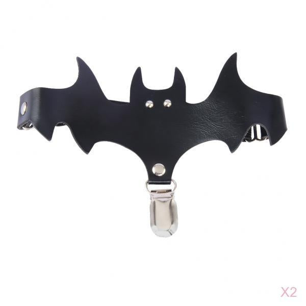 2x Gothic Black Leg Ring Bat Wings Leg Garter Belt for Women Halloween Gifts