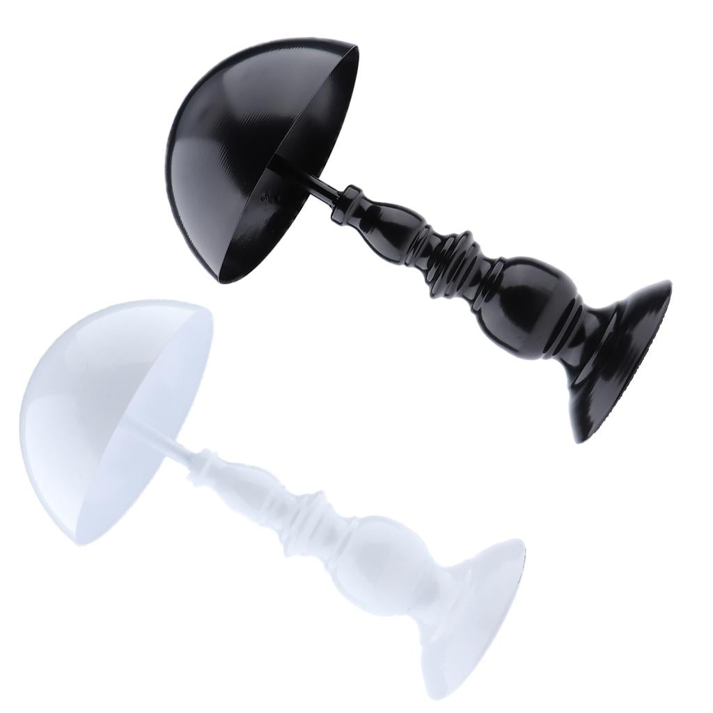 2 Retro Wig Hanger Metal Cap Display Stand Rack for All Wigs Hat Black White