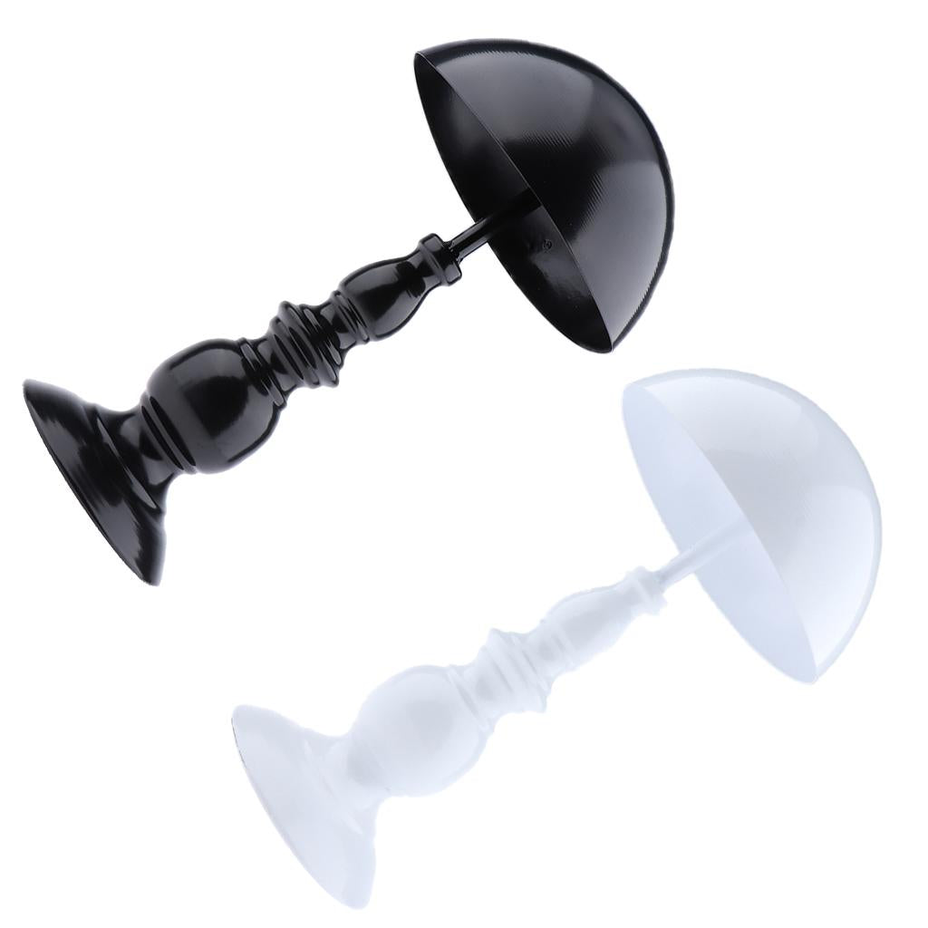 2 Retro Wig Hanger Metal Cap Display Stand Rack for All Wigs Hat Black White