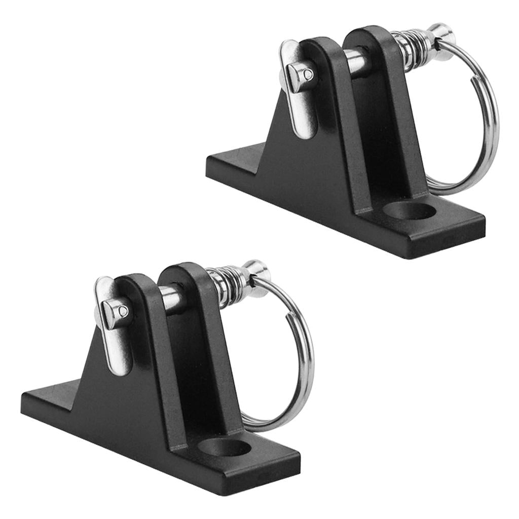 2Pcs Nylon Deck Hinge Boat Bimini Top Fitting for Quick Release Pin & Ring