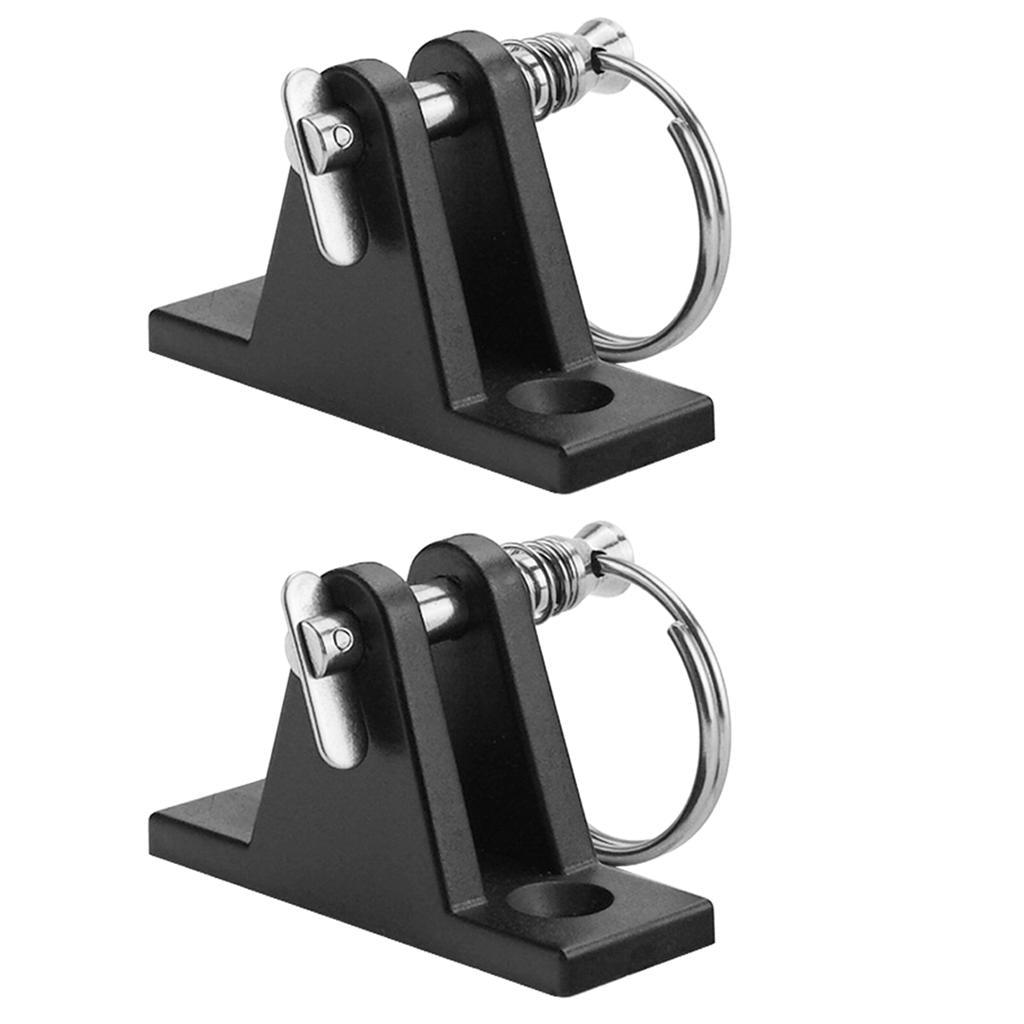 2Pcs Nylon Deck Hinge Boat Bimini Top Fitting for Quick Release Pin & Ring