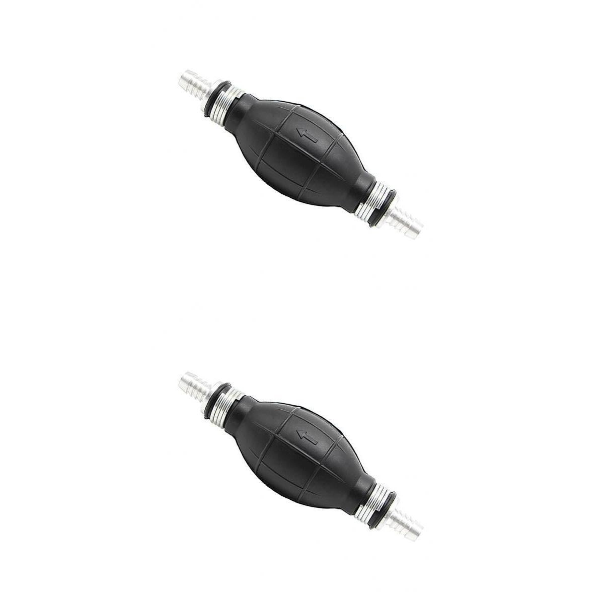2 x Rubber Aluminum Fuel Line Pump Primer Bulb Hand Primer Gas Petrol Pumps