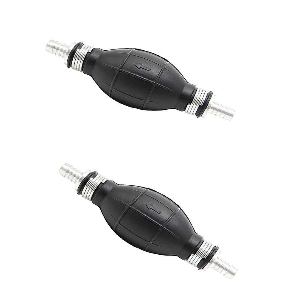 2 x Rubber Aluminum Fuel Line Pump Primer Bulb Hand Primer Gas Petrol Pumps