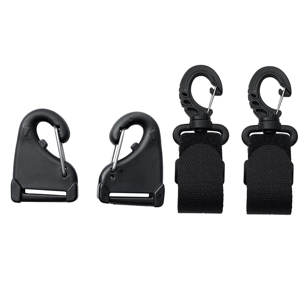 2pcs Kayak Paddle Clip Oar Holders+2Pcs Nylon Kayak Webbing Snap Hooks