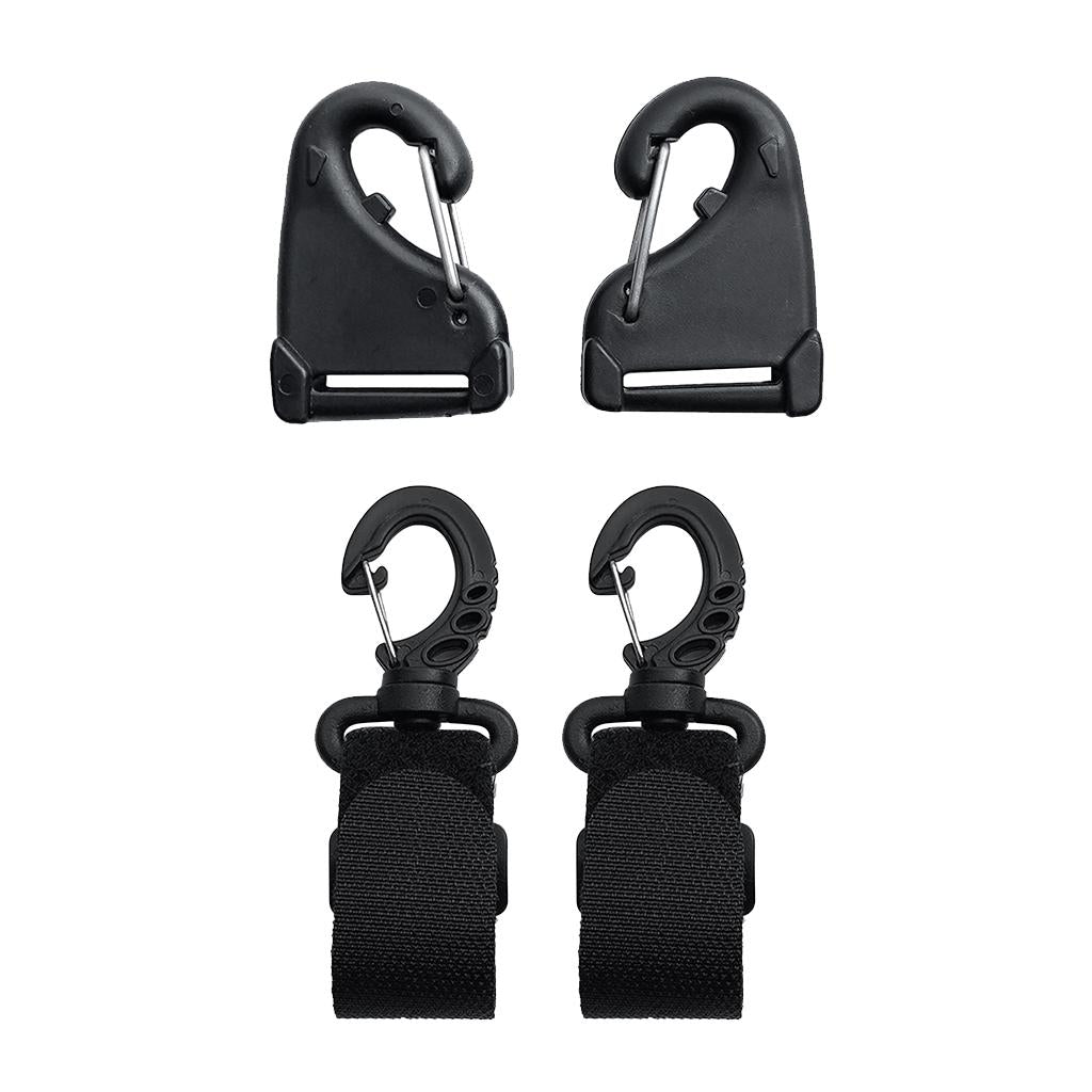 2pcs Kayak Paddle Clip Oar Holders+2Pcs Nylon Kayak Webbing Snap Hooks
