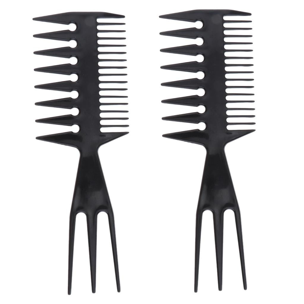 2x Salon Afro Hair Pick Brush Comb Hairdressing Hair Styling Comb Braid Tool
