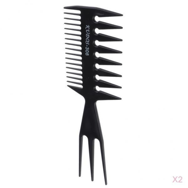 2x Salon Afro Hair Pick Brush Comb Hairdressing Hair Styling Comb Braid Tool