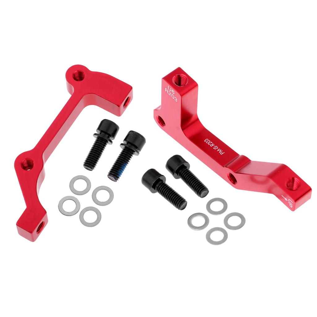 2 Pieces Bike Disc Brake Mount Adaptor for Caliper PM to IS Front Rear Red