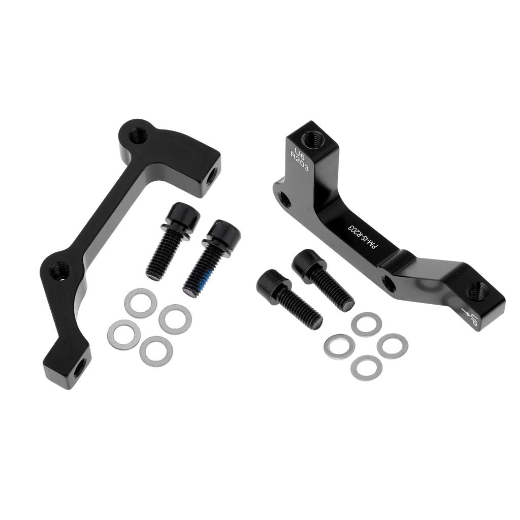 2 Pieces Bike Disc Brake Mount Adaptor for Caliper PM to IS Front Rear Black