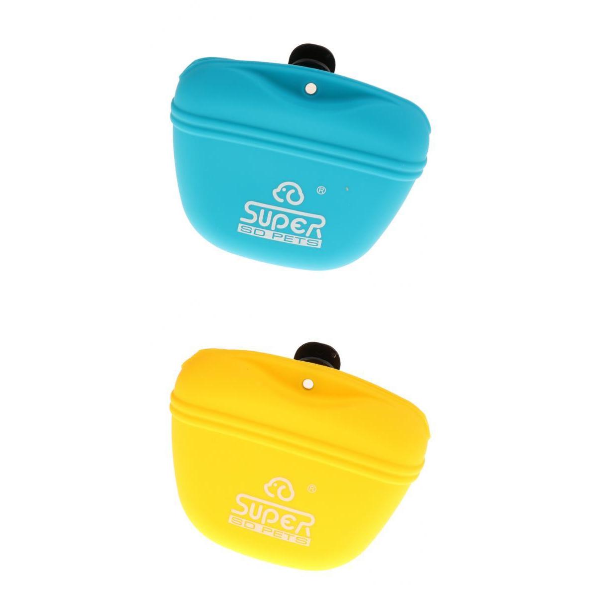 2 Pcs Silicone Dog Treat Bag Pet Outdoor Training Pocket Food Snack Pouch