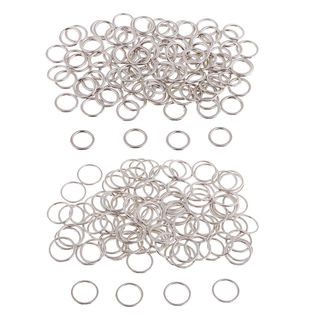200pcs Alloy Bra Strap Adjuster Sliders O Ring Lingerie Sewing Crafts 8/12mm