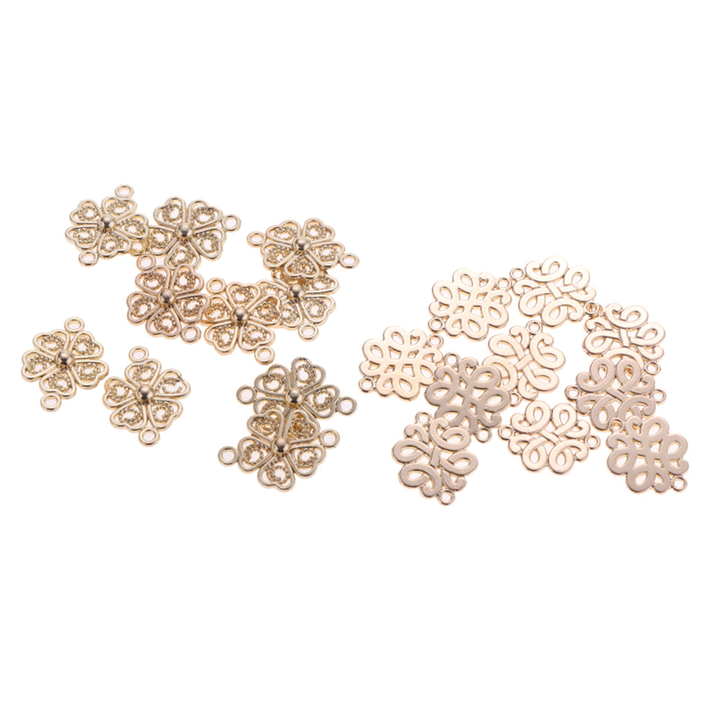 20 Pieces Ethnic Tribe Earring Necklace Bracelet Connector DIY Flower Craft