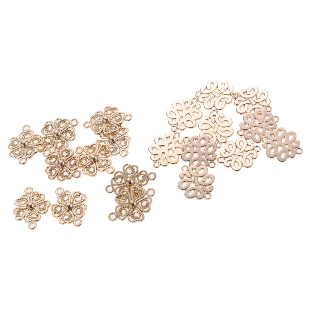 20 Pieces Ethnic Tribe Earring Necklace Bracelet Connector DIY Flower Craft