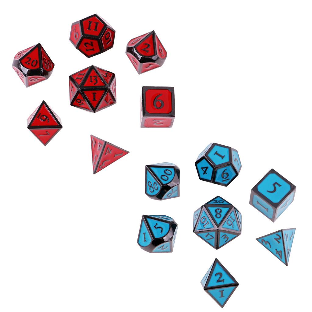 2Set 16mm Zinc Alloy Polyhedral Dice for Table Board Game Party Toy