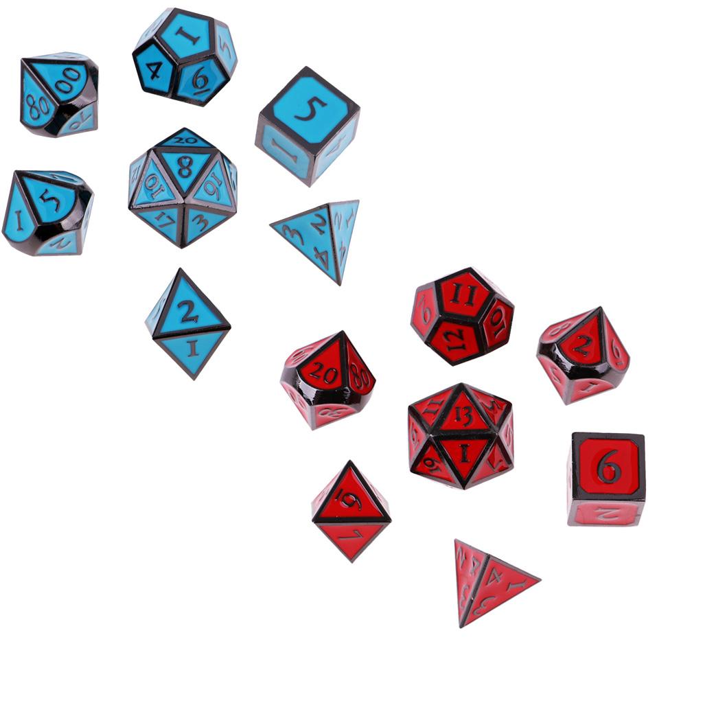 2Set 16mm Zinc Alloy Polyhedral Dice for Table Board Game Party Toy