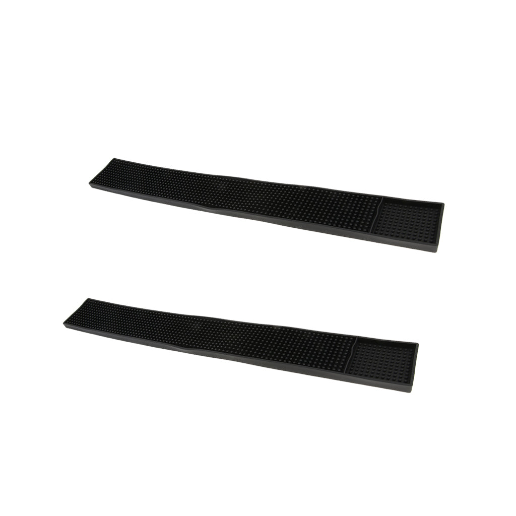 2pcs Black Rubber Beer Bar Runner Spill Mat for Home Pub Cafe Party 60x8x1cm