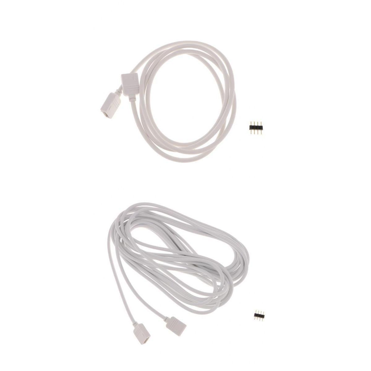 2 Pack 5050 3528 RGB LED Strip Light Extension Cable Connector Line 4 Pin