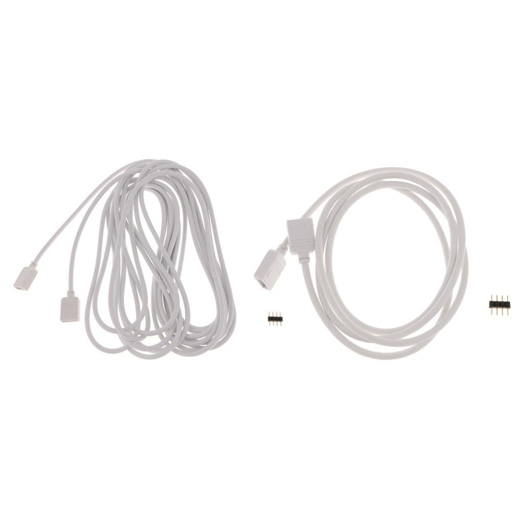 2 Pack 5050 3528 RGB LED Strip Light Extension Cable Connector Line 4 Pin